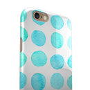 Blue Watercolor Polka Dots iPhone 6/6s or 6/6s Plus 2-Piece Hybrid INK-Fuzed Case