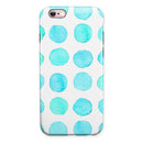 Blue Watercolor Polka Dots iPhone 6/6s or 6/6s Plus 2-Piece Hybrid INK-Fuzed Case