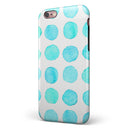 Blue Watercolor Polka Dots iPhone 6/6s or 6/6s Plus 2-Piece Hybrid INK-Fuzed Case