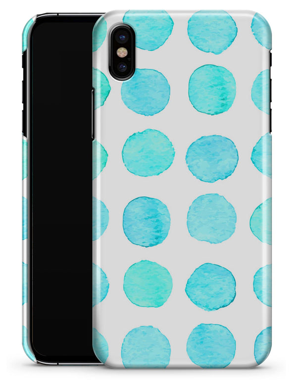 Blue Watercolor Polka Dots - iPhone X Clipit Case