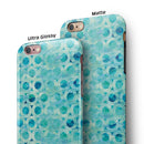 Blue Watercolor Ring Pattern iPhone 6/6s or 6/6s Plus 2-Piece Hybrid INK-Fuzed Case