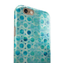 Blue Watercolor Ring Pattern iPhone 6/6s or 6/6s Plus 2-Piece Hybrid INK-Fuzed Case