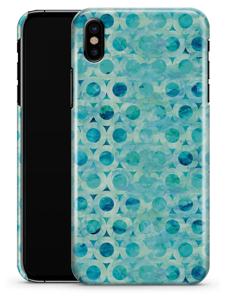 Blue Watercolor Ring Pattern - iPhone X Clipit Case