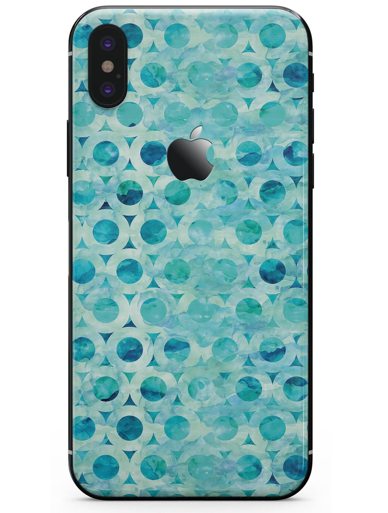 Blue Watercolor Ring Pattern - iPhone X Skin-Kit