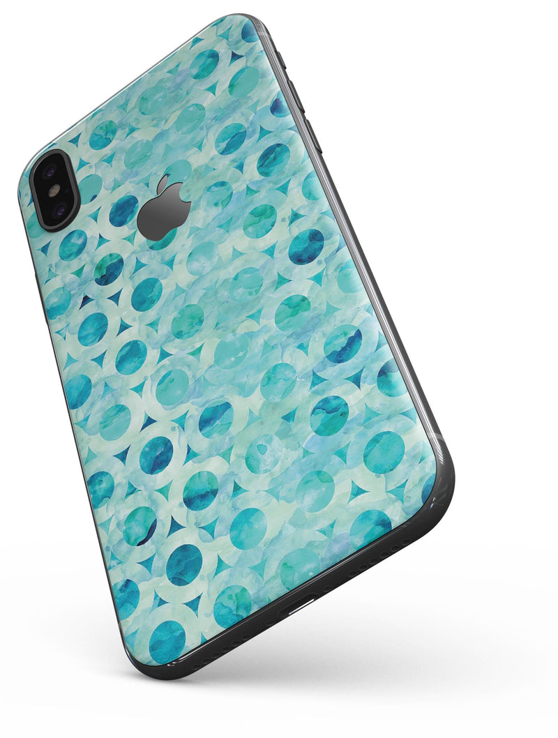 Blue Watercolor Ring Pattern - iPhone X Skin-Kit