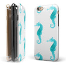 Blue Watercolor Seahorses iPhone 6/6s or 6/6s Plus 2-Piece Hybrid INK-Fuzed Case