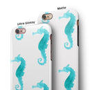 Blue Watercolor Seahorses iPhone 6/6s or 6/6s Plus 2-Piece Hybrid INK-Fuzed Case