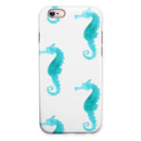 Blue Watercolor Seahorses iPhone 6/6s or 6/6s Plus 2-Piece Hybrid INK-Fuzed Case