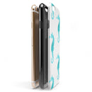 Blue Watercolor Seahorses iPhone 6/6s or 6/6s Plus 2-Piece Hybrid INK-Fuzed Case