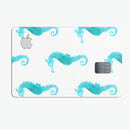 Blue Watercolor Seahorses - Premium Protective Decal Skin-Kit for the Apple Credit Card