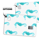Blue Watercolor Seahorses - Premium Protective Decal Skin-Kit for the Apple Credit Card