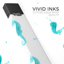 Blue Watercolor Seahorses - Premium Decal Protective Skin-Wrap Sticker compatible with the Juul Labs vaping device