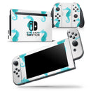 Blue Watercolor Seahorses - Skin Wrap Decal for Nintendo Switch Lite Console & Dock - 3DS XL - 2DS - Pro - DSi - Wii - Joy-Con Gaming Controller