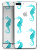 Blue Watercolor Seahorses - Skin-kit for the iPhone 8 or 8 Plus