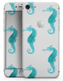 Blue Watercolor Seahorses - Skin-kit for the iPhone 8 or 8 Plus