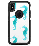 Blue Watercolor Seahorses - iPhone X OtterBox Case & Skin Kits