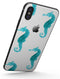 Blue Watercolor Seahorses - iPhone X Skin-Kit