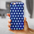 Blue Watercolor Stars iPhone 6/6s or 6/6s Plus 2-Piece Hybrid INK-Fuzed Case