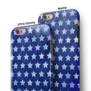 Blue Watercolor Stars iPhone 6/6s or 6/6s Plus 2-Piece Hybrid INK-Fuzed Case