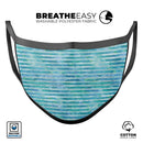 Blue Watercolor Stripes - Made in USA Mouth Cover Unisex Anti-Dust Cotton Blend Reusable & Washable Face Mask with Adjustable Sizing for Adult or Child