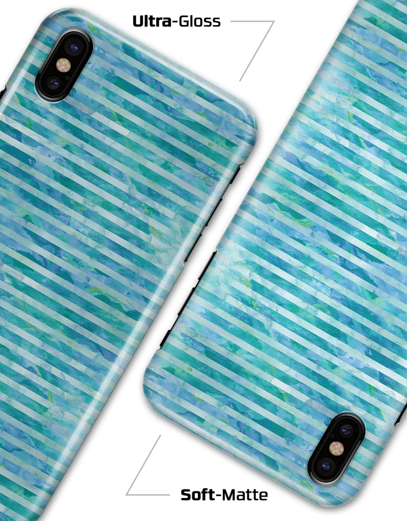 Blue Watercolor Stripes - iPhone X Clipit Case