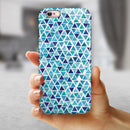Blue Watercolor Triangle Pattern iPhone 6/6s or 6/6s Plus 2-Piece Hybrid INK-Fuzed Case