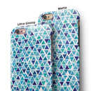Blue Watercolor Triangle Pattern iPhone 6/6s or 6/6s Plus 2-Piece Hybrid INK-Fuzed Case