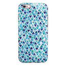 Blue Watercolor Triangle Pattern iPhone 6/6s or 6/6s Plus 2-Piece Hybrid INK-Fuzed Case