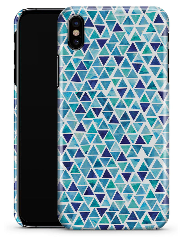 Blue Watercolor Triangle Pattern - iPhone X Clipit Case