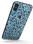 Blue Watercolor Triangle Pattern - iPhone X Skin-Kit