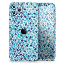Blue Watercolor Triangle Pattern - Vinyl Skin Wrap for iPhone 17 Pro Max, 17 Pro, 17 Air, 17, 16 & All Models — Soft Matte or Ultra Gloss