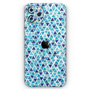 Blue Watercolor Triangle Pattern - Vinyl Skin Wrap for iPhone 17 Pro Max, 17 Pro, 17 Air, 17, 16 & All Models — Soft Matte or Ultra Gloss