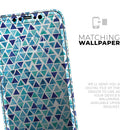Blue Watercolor Triangle Pattern - Vinyl Skin Wrap for iPhone 17 Pro Max, 17 Pro, 17 Air, 17, 16 & All Models — Soft Matte or Ultra Gloss