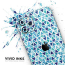Blue Watercolor Triangle Pattern - Vinyl Skin Wrap for iPhone 17 Pro Max, 17 Pro, 17 Air, 17, 16 & All Models — Soft Matte or Ultra Gloss