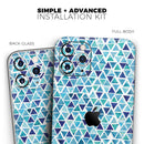 Blue Watercolor Triangle Pattern - Vinyl Skin Wrap for iPhone 17 Pro Max, 17 Pro, 17 Air, 17, 16 & All Models — Soft Matte or Ultra Gloss