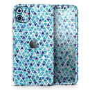 Blue Watercolor Triangle Pattern - Vinyl Skin Wrap for iPhone 17 Pro Max, 17 Pro, 17 Air, 17, 16 & All Models — Soft Matte or Ultra Gloss