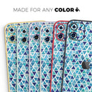Blue Watercolor Triangle Pattern - Vinyl Skin Wrap for iPhone 17 Pro Max, 17 Pro, 17 Air, 17, 16 & All Models — Soft Matte or Ultra Gloss