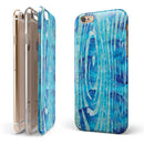 Blue Watercolor Woodgrain iPhone 6/6s or 6/6s Plus 2-Piece Hybrid INK-Fuzed Case