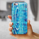 Blue Watercolor Woodgrain iPhone 6/6s or 6/6s Plus 2-Piece Hybrid INK-Fuzed Case