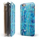 Blue Watercolor Woodgrain iPhone 6/6s or 6/6s Plus 2-Piece Hybrid INK-Fuzed Case