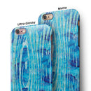 Blue Watercolor Woodgrain iPhone 6/6s or 6/6s Plus 2-Piece Hybrid INK-Fuzed Case