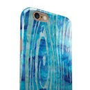 Blue Watercolor Woodgrain iPhone 6/6s or 6/6s Plus 2-Piece Hybrid INK-Fuzed Case