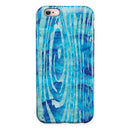 Blue Watercolor Woodgrain iPhone 6/6s or 6/6s Plus 2-Piece Hybrid INK-Fuzed Case