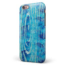 Blue Watercolor Woodgrain iPhone 6/6s or 6/6s Plus 2-Piece Hybrid INK-Fuzed Case