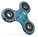 Blue Watercolor Woodgrain Full-Body Fidget Spinner Skin-Kit