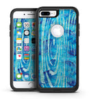Blue with Purple and Aqua Strokes Pattern - iPhone 7 or 7 Plus Commuter Case Skin Kit