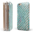 Blue Watercolor and Gold Glitter Diagonal Stripes iPhone 6/6s or 6/6s Plus 2-Piece Hybrid INK-Fuzed Case