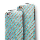 Blue Watercolor and Gold Glitter Diagonal Stripes iPhone 6/6s or 6/6s Plus 2-Piece Hybrid INK-Fuzed Case