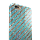 Blue Watercolor and Gold Glitter Diagonal Stripes iPhone 6/6s or 6/6s Plus 2-Piece Hybrid INK-Fuzed Case