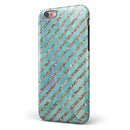 Blue Watercolor and Gold Glitter Diagonal Stripes iPhone 6/6s or 6/6s Plus 2-Piece Hybrid INK-Fuzed Case